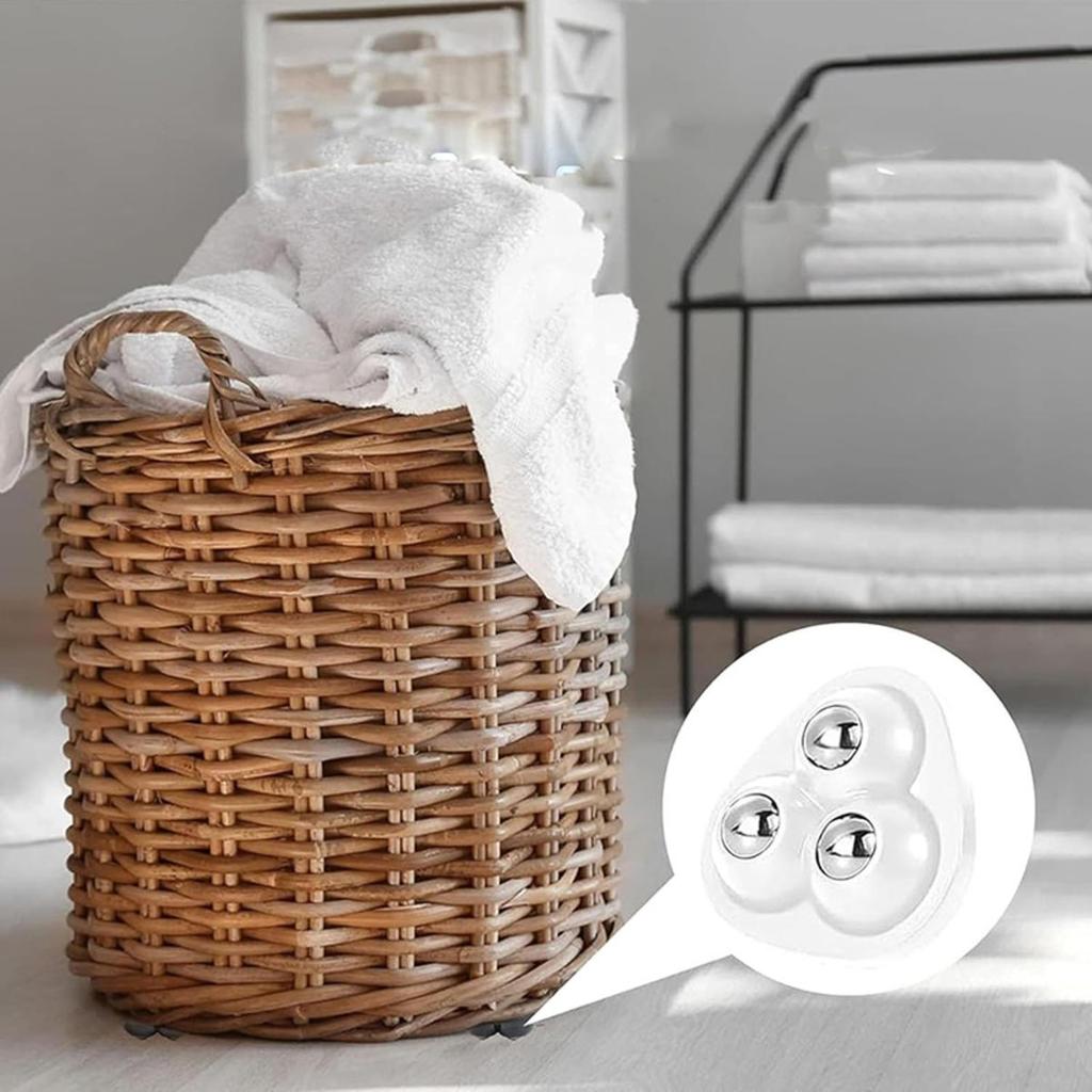 4PCS Non Punching Adhesive Furniture Ball Universal Pulley Household Mobile Base Accessories Trash Can Bottom Small Wheel