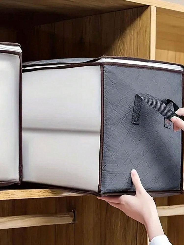 2 Stück Vlies-Aufbewahrungstasche faltbare Aufbewahrungstasche Kleiderschrank Kleidung Aufbewahrungstasche staubdicht große Kapazität