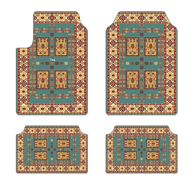 

Nordic Retro Bohemian Car Floor Mats, Dirt-Resistant & Dustproof, Easy-Clean Rear Row Set (4 Pieces) 33*44 cm (2 pieces)