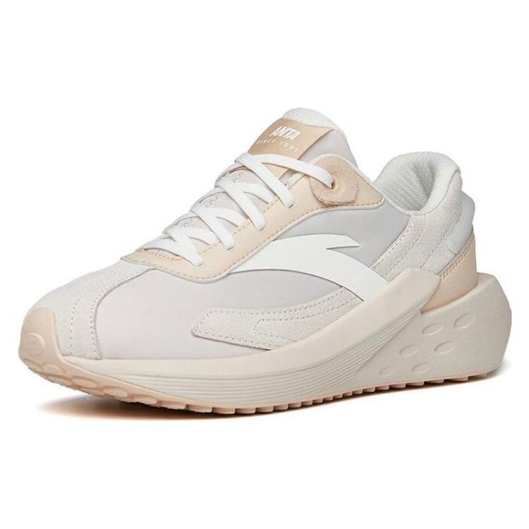 Anta Icing Versatile Cushioning Slip Resistant Abrasion Resistant Low top Sports Casual Shoes Women's Ecru 922228856-3