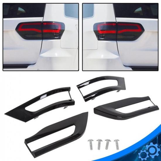 Gloss Black Tail Light Lamp Cover Trim Bezels For Jeep Grand Cherokee 2014-
