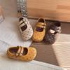 Girls' Korean-style suede polka dot leather shoes, new spring and autumn soft-soled toddler princess shoes, forest-style single shoes