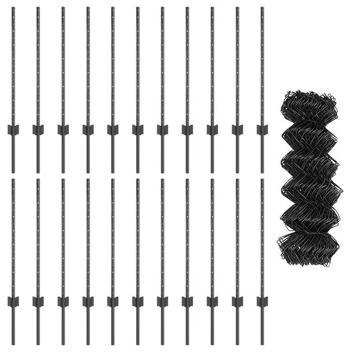 VidaXL Set de Clôture de Jardin Pack de 2 Gris Acier Galvanisé 3336279