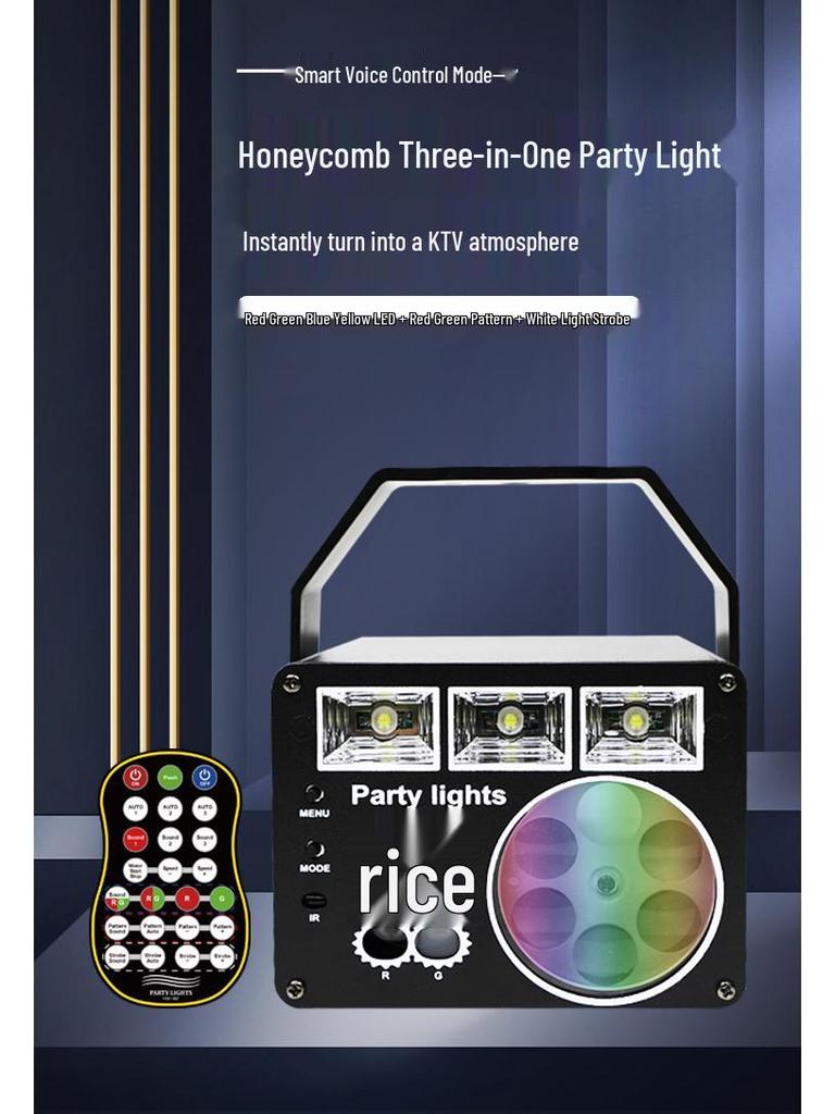 USB Outdoor String Lights: KTV Disco Sound-Controlled Rotating Stage Lights