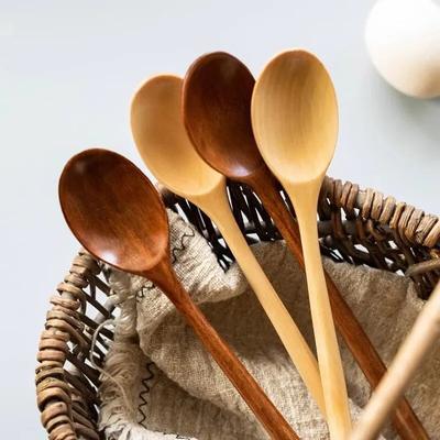 5pcs/6pcsNanmu Wooden Spoon Set Japanese Style Spoon Utensils for Kitchen Tableware Cutlery Set Festival Kitchen Dinnerware Gift