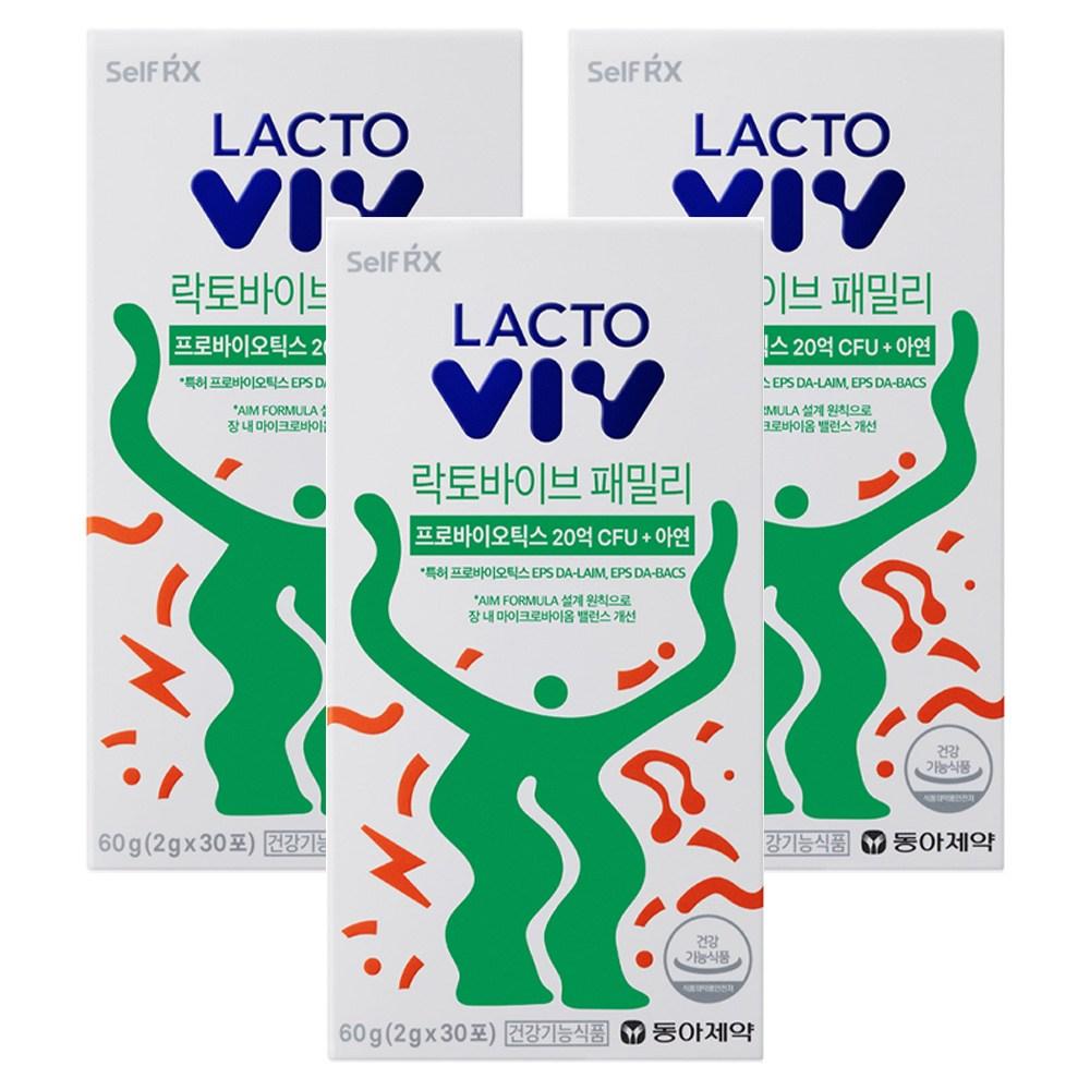 Dong-A Pharmaceutical Lactovive Family EPS Patented Probiotics 30p 60g 3 pcs