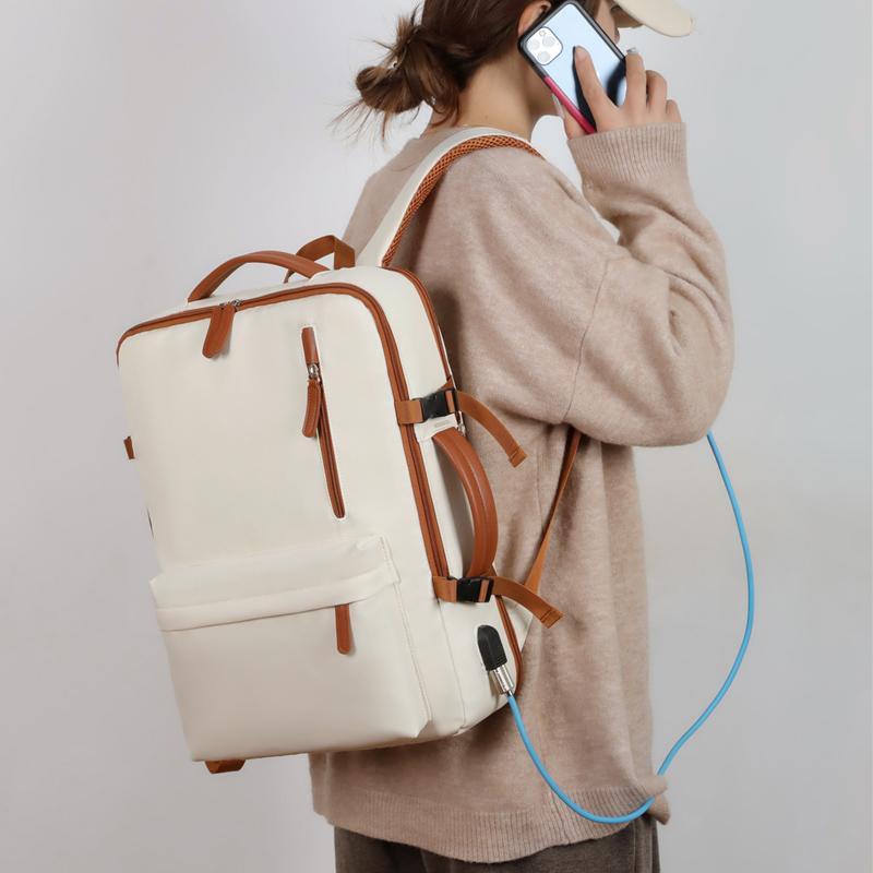 Wielofunkcyjny plecak podróżny - Smukła torba na laptopa do samolotu, szkoły i codziennych dojazdów Lekka torba na laptopa z portem ładowania USB