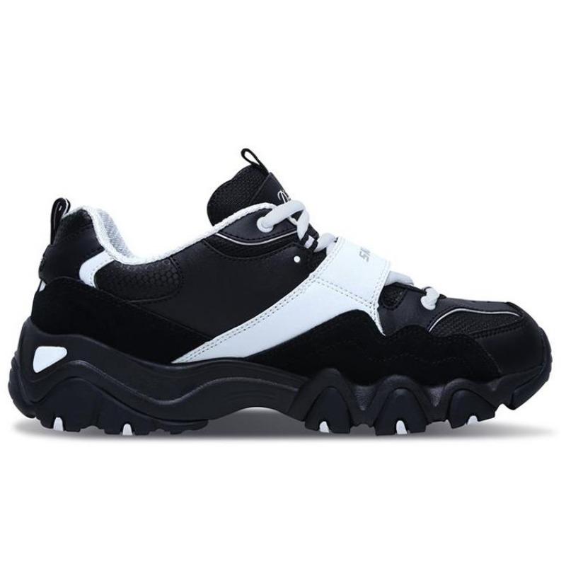 Skechers D'lites 2.0 Women Low Top Casual Shoes Black White 88888108-BLK