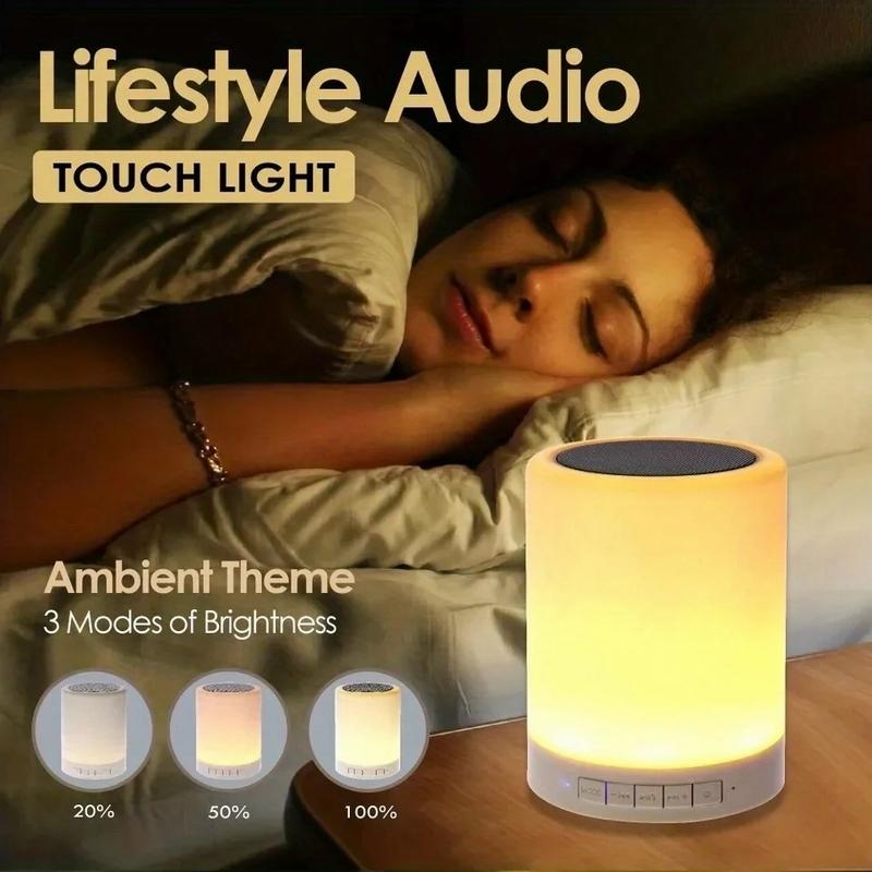 Bedside Table Touch Lamp Wireless Bluetooth with Speaker Light Colorful LED Night Dimming Atmosphere for Bedroom Table Lamp