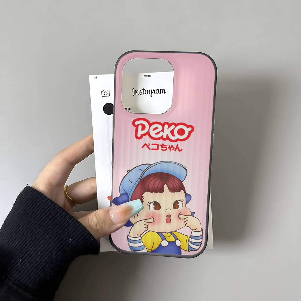 Fujiya Milky Peko Chan For IPhone 16 15 14 13 12 11 17 Pro Max Plus Wave Corrugated Phone Case Anti Drop Cover