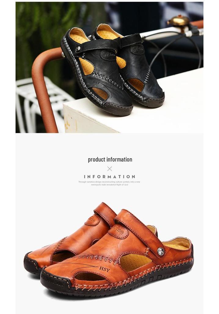 2025 Summer Plus Size Men's Closed-Toe Sandals & Casual Beach Shoes