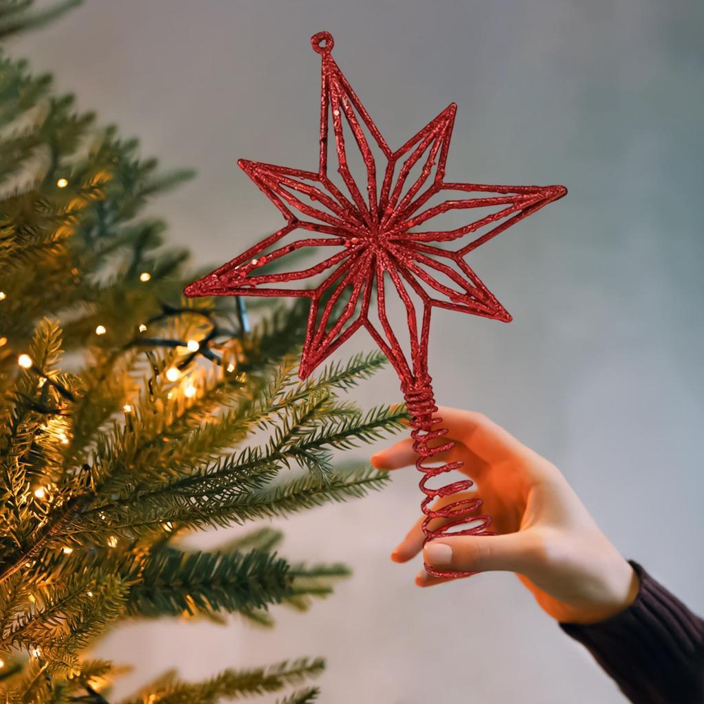 Christmas Tree Topper Star Modern Reusable Ornaments Christmas Tree Star Topper Holiday Decor For Indoor Outdoor Mantel Table