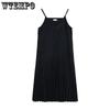 Women's Dresses Pleated Sling Dresses Lining Loose Bottoming Medium-length Pleated Skirt Plus Size