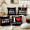 Cartoon I Love Me EMO Boys Music Cushion Cover Pillow Cover Decoration Room Home Sofa Living Office Car Nordic Simplicity