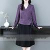 Spring Silk Brocade Long Sleeve Cheongsam Dress - Plus Size Luxury Design