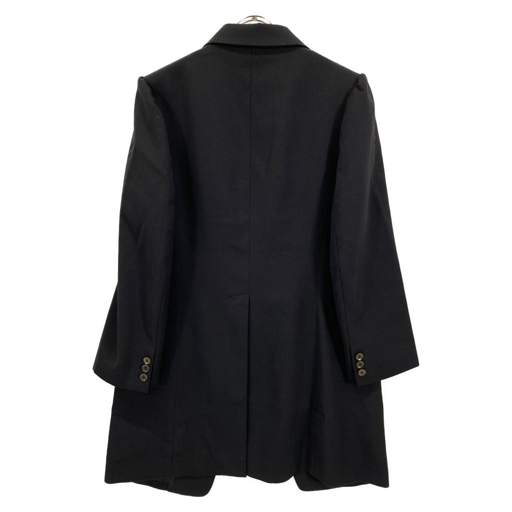 Yohji Yamamoto 07AW FX-J39-109 Black wool lamb leather tape center vent peak lapel mid-length coat Jacket 1 blackUsed