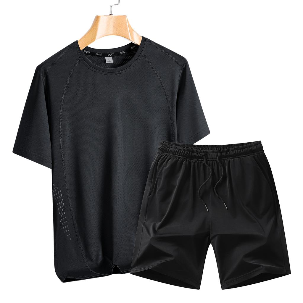 Summer Running Fitness Set Men's Outdoor Men's Leisure Set Two Piece Set