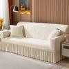 Solid Color Thick Lace Crystal Velvet Sofa Cushion Light Luxury Sofa Cover Full Coverage Elastic Sofa Cover Fabric