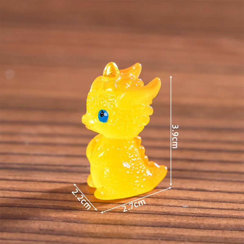 Mini Luminous Zodiac Dragon Figurine Simulation Loong Ornament Micro Landscape Car Interior Home Desktop New Year Decoration