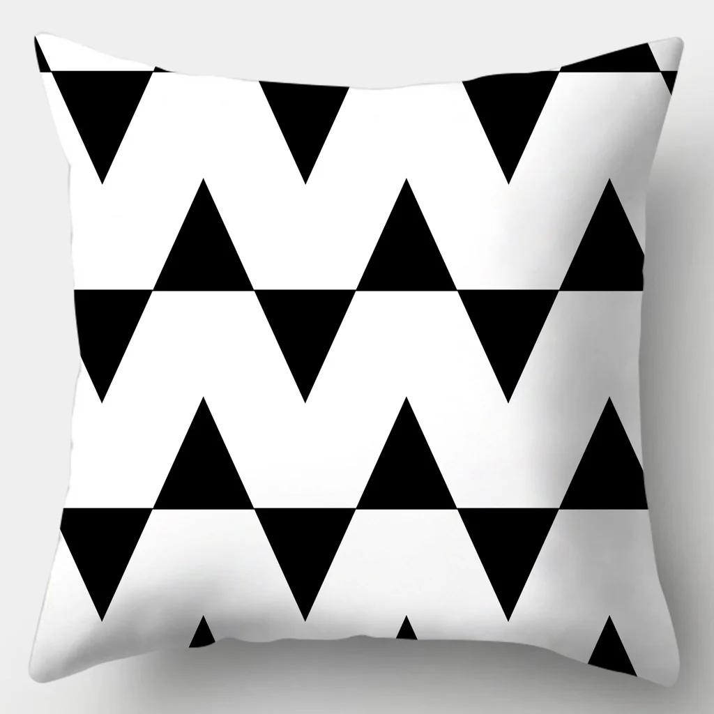 Black and White Series Cushion Cover 45cmX45cm Pillow Case Square Sofa
