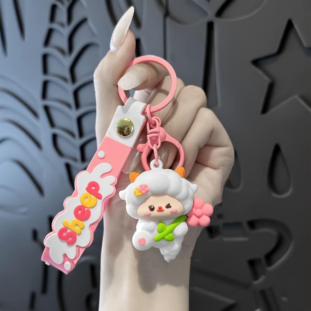Cute Sheep Keychain PVC Goat Car Keychain Kawaii Goat Pendant Gift For Kids