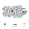 Four Leaf Clover 925 Sterling Silver Flower Moissanite Stud Earrings