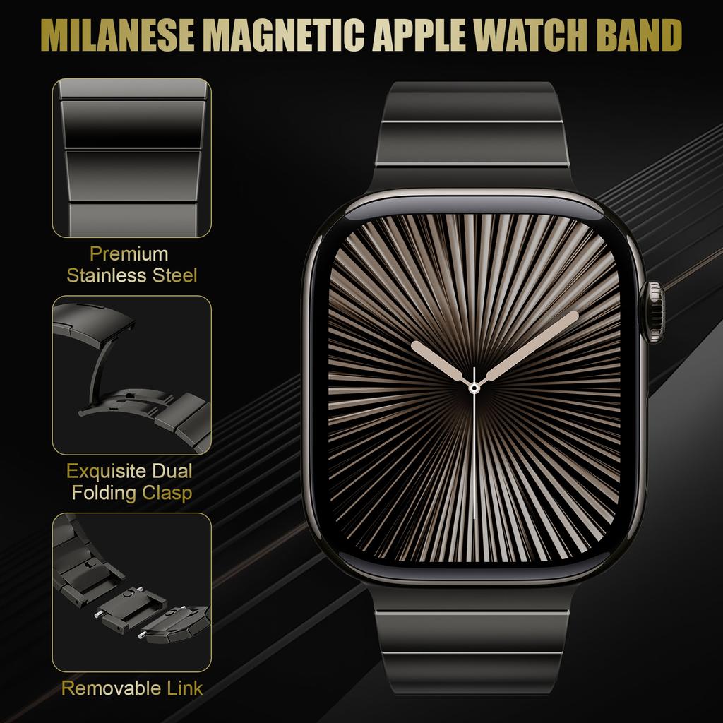 Stainless Steel For Apple Watch Ultra 2 Band 49mm 46mm 42mm 45mm 41mm 38mm Bracelet Iwatch Series 10 9 8 7 6 SE Straps 44mm 40mm