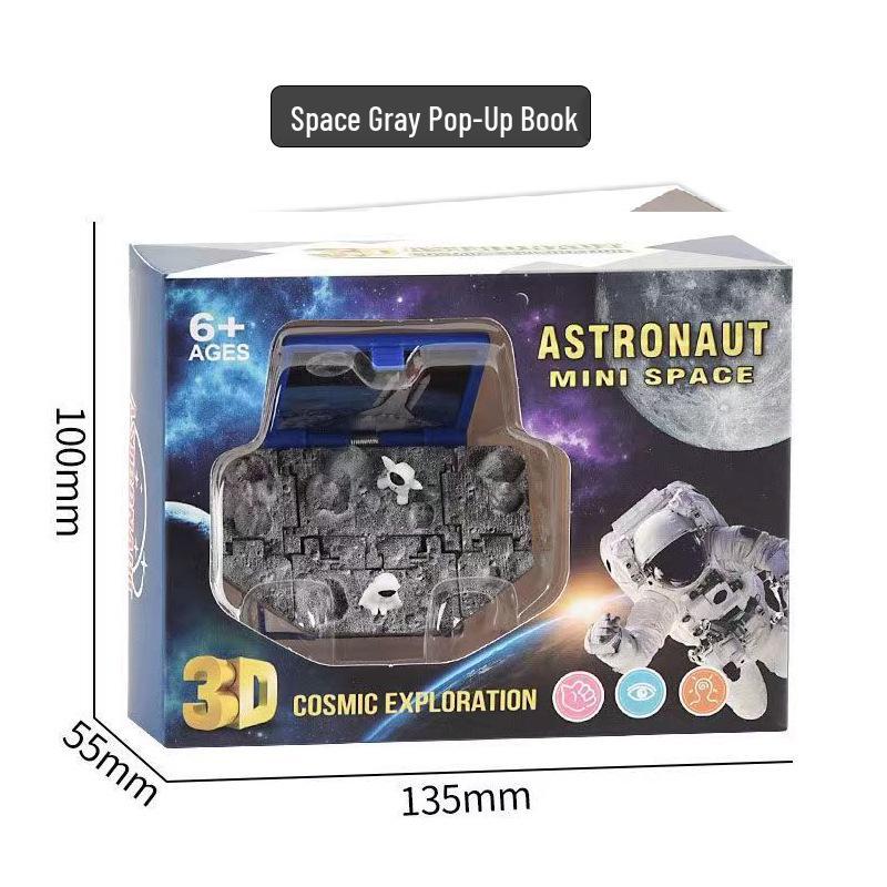 3D Dinosaur & Space Astronaut Pop-Up Keychain Book: Educational, Creative Decompression Toy