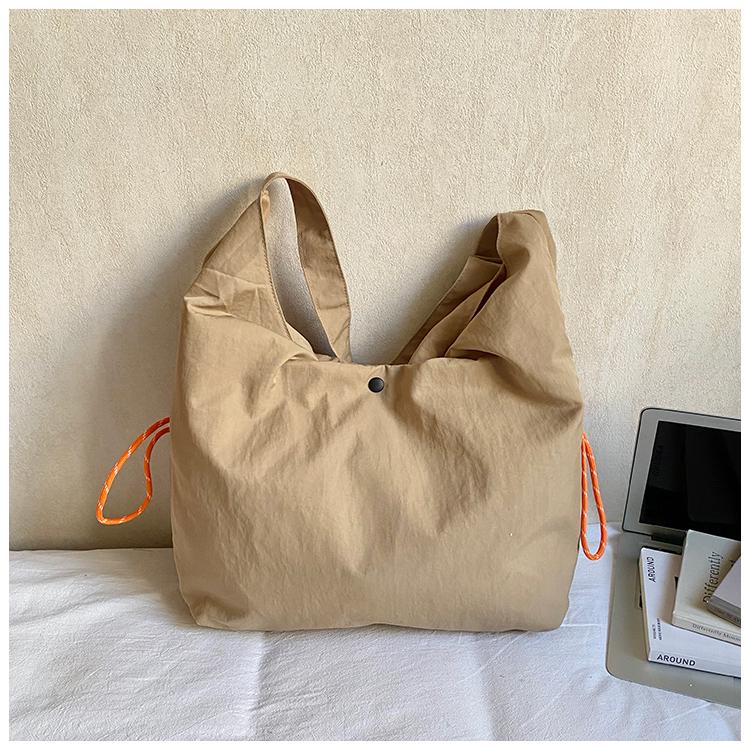 Large Capacity Tote Bag Women's Pleated Shoulder Bag Student Class Bag