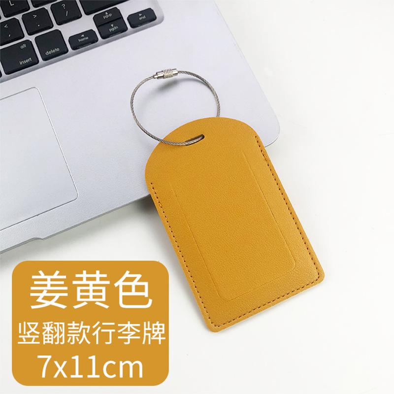 LOGO can be ordered Thickened pu leather with printed paper card label Stainless steel lanyard Couple aircraft luggage tag