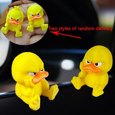 2pcs 3D Printed Angry Duck Car Decorations for Cars, Trucks, SUVs - Gift for Christmas, Ducks with Expressive Faces
