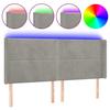 VidaXL Tête de Lit à LED Meuble de Chambre à Coucher Accessoire de Lit Double Tête de Cadre de Lit Intérieur Gris Clair 3123974