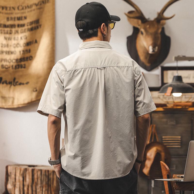 Jie Leinuo Men's Mountain Style Retro Work Shirt