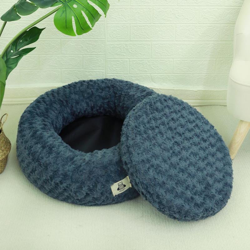 Warmer Langer Samt Abnehmbares Nest Katzenschlafnest Rosen Samt Verdickt Abnehmbar Vollständig Waschbar Universelle Nestunterlage für Hunde und Katzen