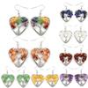 Handmade Amethyst Heart Tree of Life Wire-Wrapped Crystal Earrings