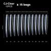 500pcs/bag Coffin False Nail Tips Clear Ballerina Stiletto Rounded Square Acrylic Fake Nails Extension System UV Gel Manicure