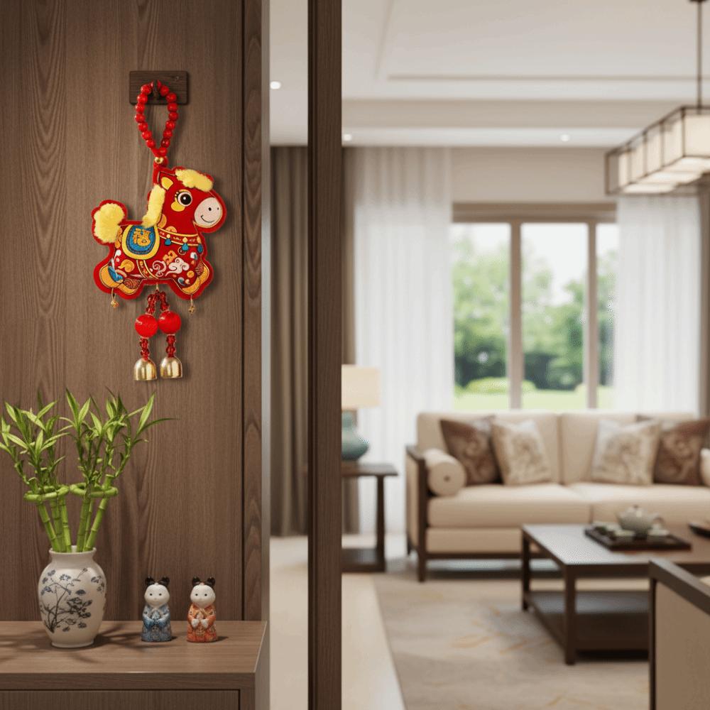 Traditional Lucky Charm Door Hanging Handmade Horse Year Desktop Ornament  Entrance Decoration