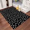 Black Carpet with White Star Pattern, Modern Living Room Decor Rug Suitable for Use As an Anti-slip for Living Room Bedroom Sofas