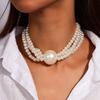 Fashion Gold Color Beaded Necklace for Women Multi Layer Round Beads Choker Necklaces Punk Jewelry Gifts