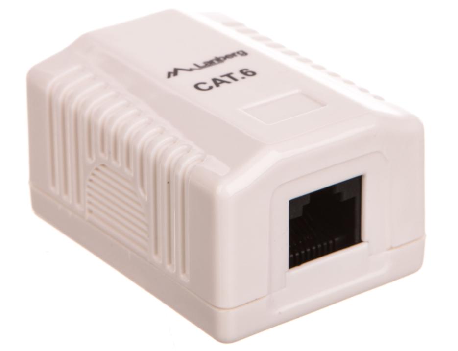 Gniazdo Natynkowe Kat.6 1X Rj45 Białe Lanberg