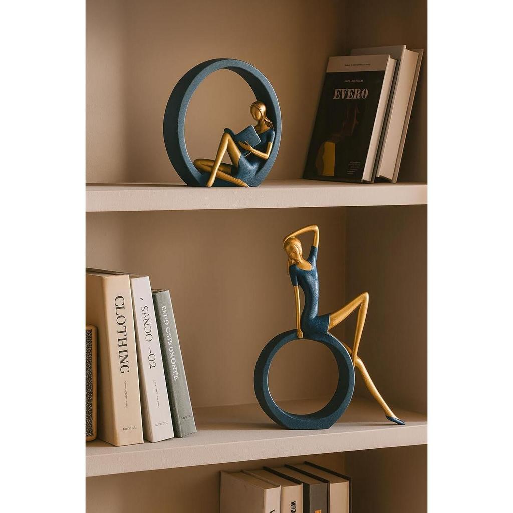 Stylish Resin Girl Sculptures for Home Decor (Pack of 2)