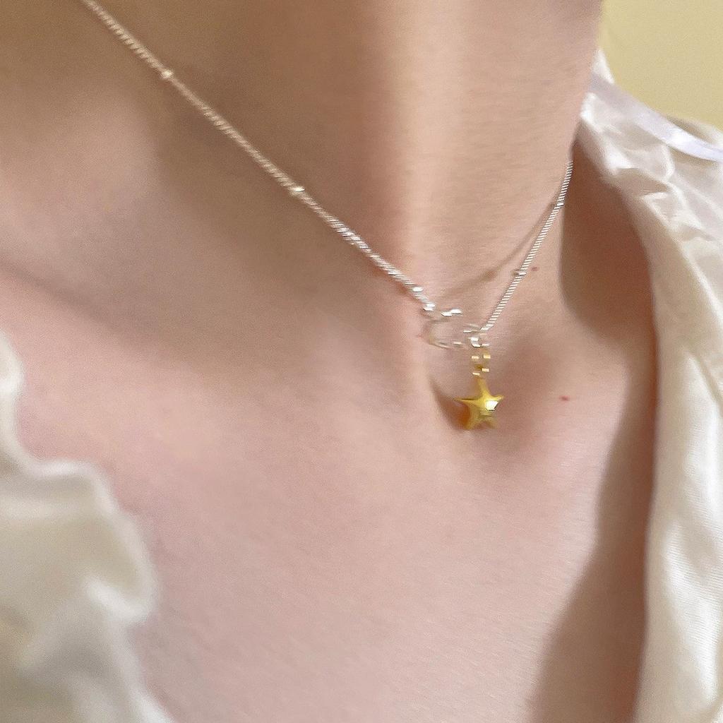 Golden Star Snake Bone Chain Necklaces For Women Fashion New Personality Bead Pendant Jewelry Gift Party Dropshipping