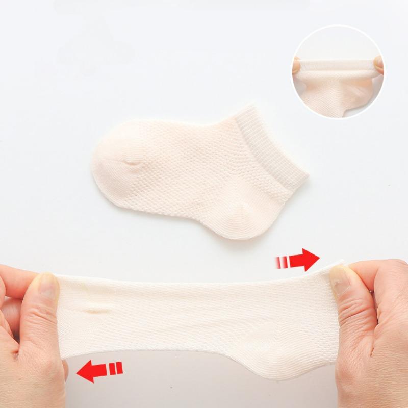 5 Pairs/Set White Mesh Socks for Baby Simple Breathable Soft Cotton Infant Short Sock Summer Kids Casual Sport Socks Calcetines