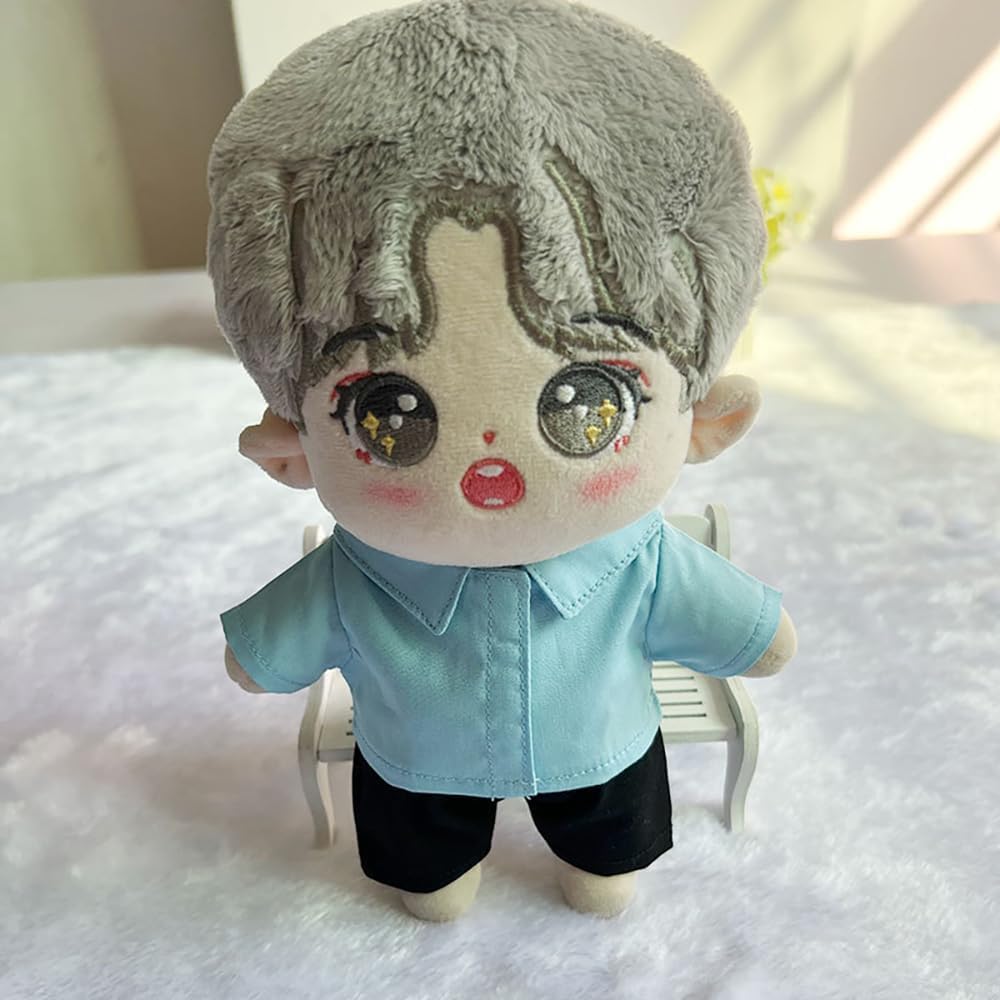 Plush Toy Clothes - 10cm Doll Clothes - Plain Dress Shirt (Yellow, 10cm)