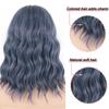 14inches Middle Part Nature Wave Wig Heat Resistant Fiber Hair Synthetic Short Wig Black Wig for Black Women