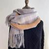 Thick Warm Long Tassel Scarves Windproof Women Wrap Shawls Casual Winter Plaid Scarf