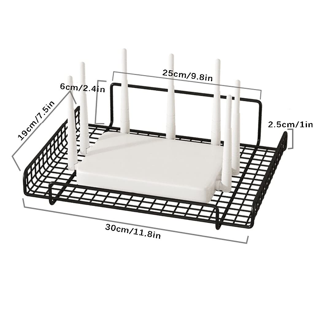 Router Wall Hanging Shelf Projector Shelf Wall Mount Floating Shelves Punching-Free Storage Rack for Bedroom Living Room