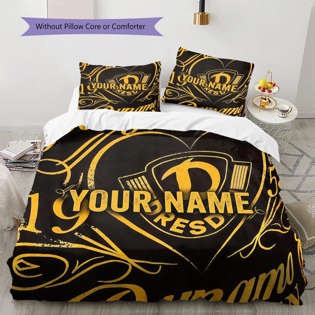 Dynamo Dresden Custom Name Pattern Bedding Quilt Set Quilt Cover Pillowcase Home Birthday Gift(1 * Duvet Cover + 2 * Pillowcase, Without Core)