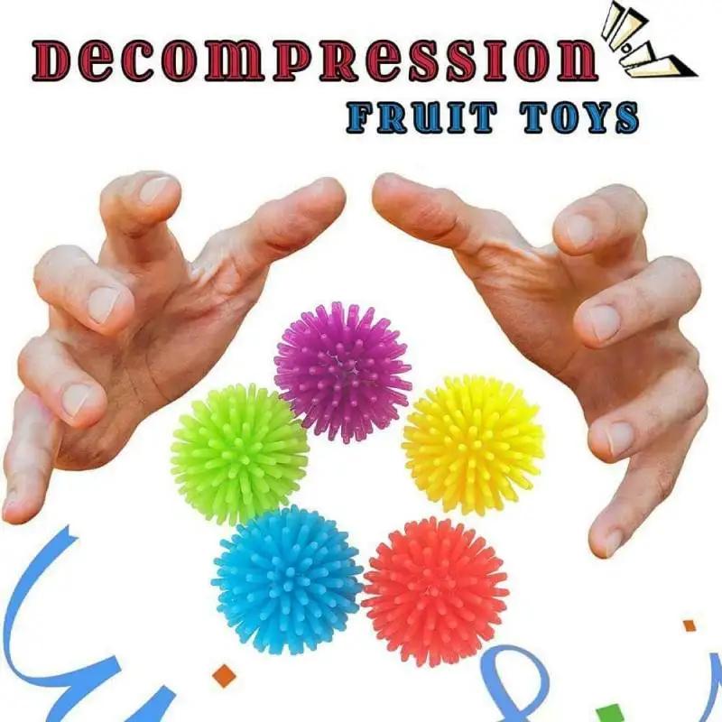 20Pcs Mini Porcupine Balls Soft Spiky Squeeze Ball Massage Ball Fidget Toy Stress Relief Spikey Sensory Ball Toy For Kids Adults