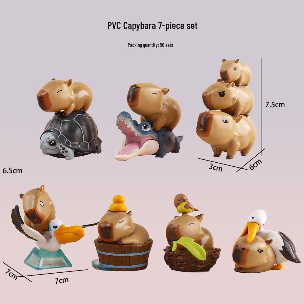 

6 Мистер. Игрушка Капибара Бин Тренд Фигурки - Интернет Сенсация Куклы Гашапон и Настольные Украшения